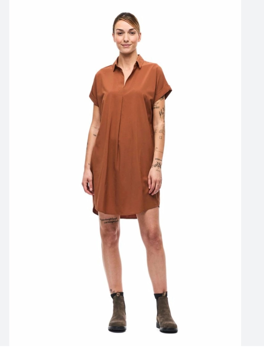 INDYEVA Frivol Performance Shift Dress Brown XS Lightweight Sport Breathable